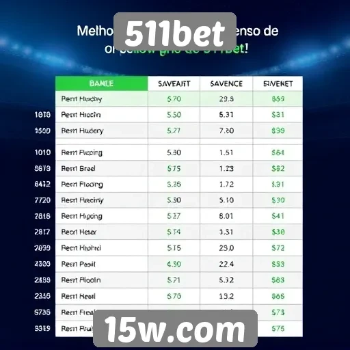 Comparativo de odds entre 511bet e concorrentes